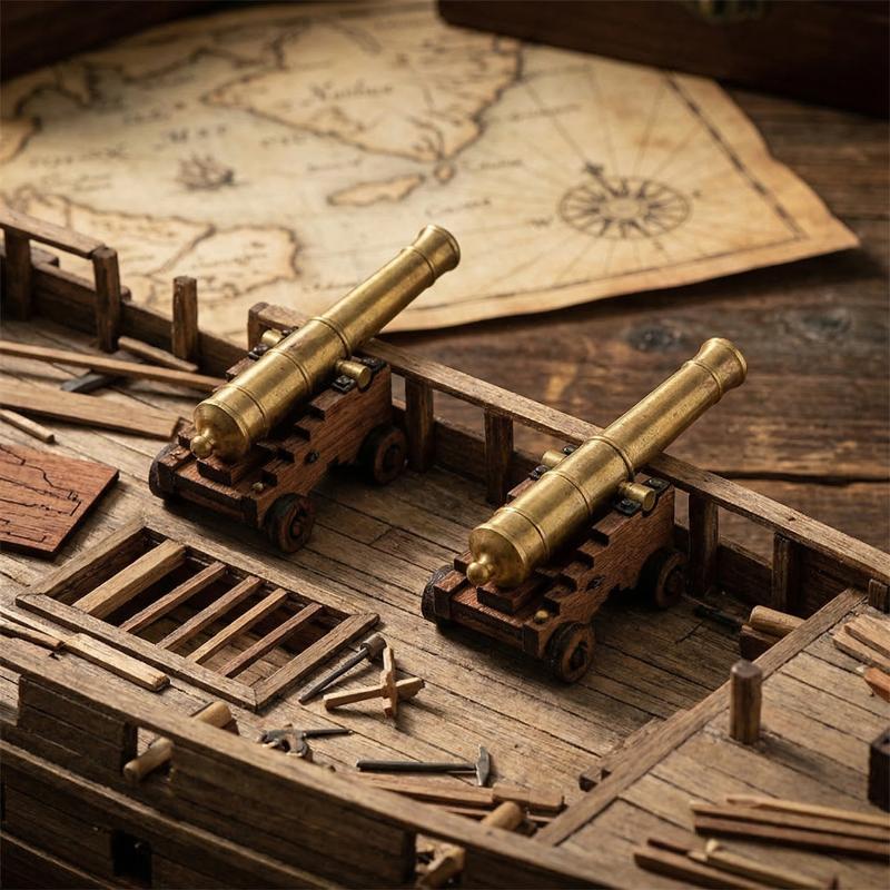 Model Kit Ship - Yelkenli Tekne Topu Arabası Model Kiti