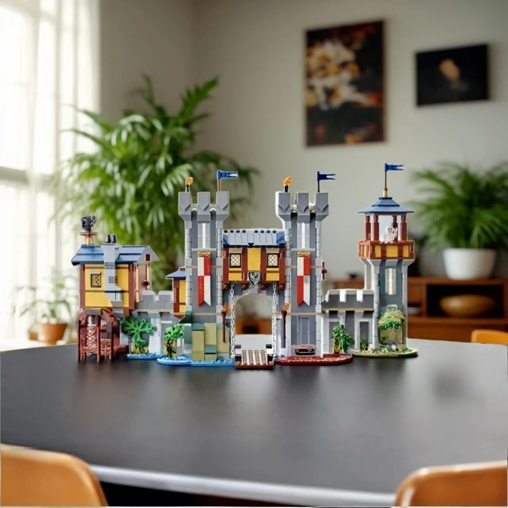 Model Kit Plastic - 1426 adet yeni ortaçağ kalesi mimari